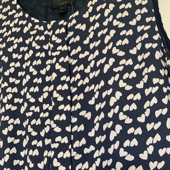 J Crew Navy Blue Dress with White Hearts - Picture 5 of 13